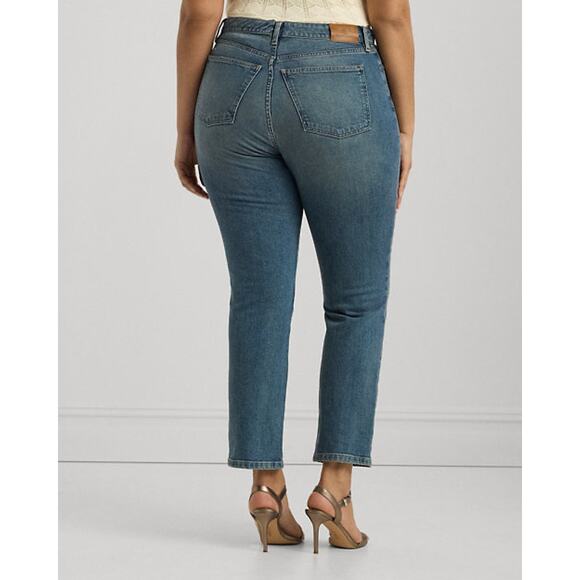 Ralph Lauren Woman High-Rise Straight Ankle Jean medium wash size 32/  14 - Picture 3 of 13